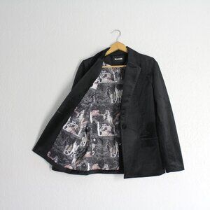 Blackmilk Black Velvet Nielsen Fairy Tales Blazer jacket art to wear XS 4/6 NWT